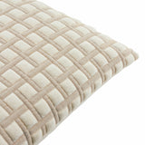 Softie Check Polyester Cushion in natural beige with raised grid-textured quilted face, shown in close-up on a plain white background.