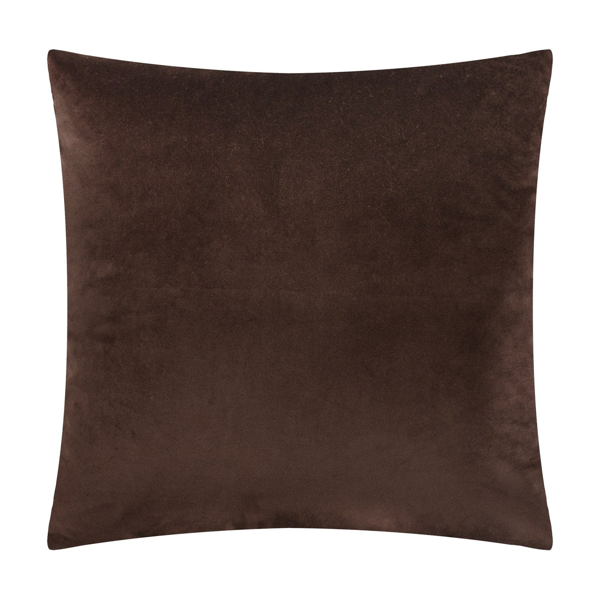 Soren Abstract Velvet Cushion in brown, square with plain velvet face and no visible pattern, shown against a plain white background.