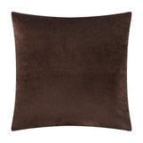 Soren Abstract Velvet Cushion in brown, square with plain velvet face and no visible pattern, shown against a plain white background.