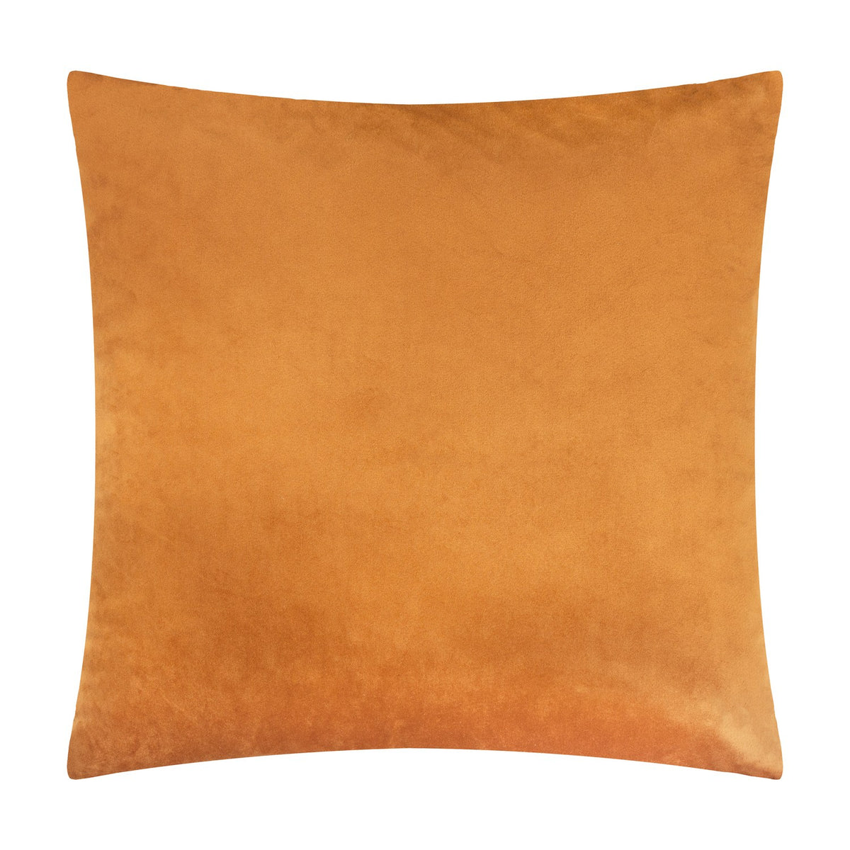 Soren Abstract Velvet Cushion in copper, a square cut-velvet cushion with a subtle tonal geometric pattern, shown against a plain white background.