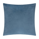 Soren Abstract Velvet Cushion in slate blue, a square scatter cushion with subtle tonal geometric texture, shown against a plain white background.