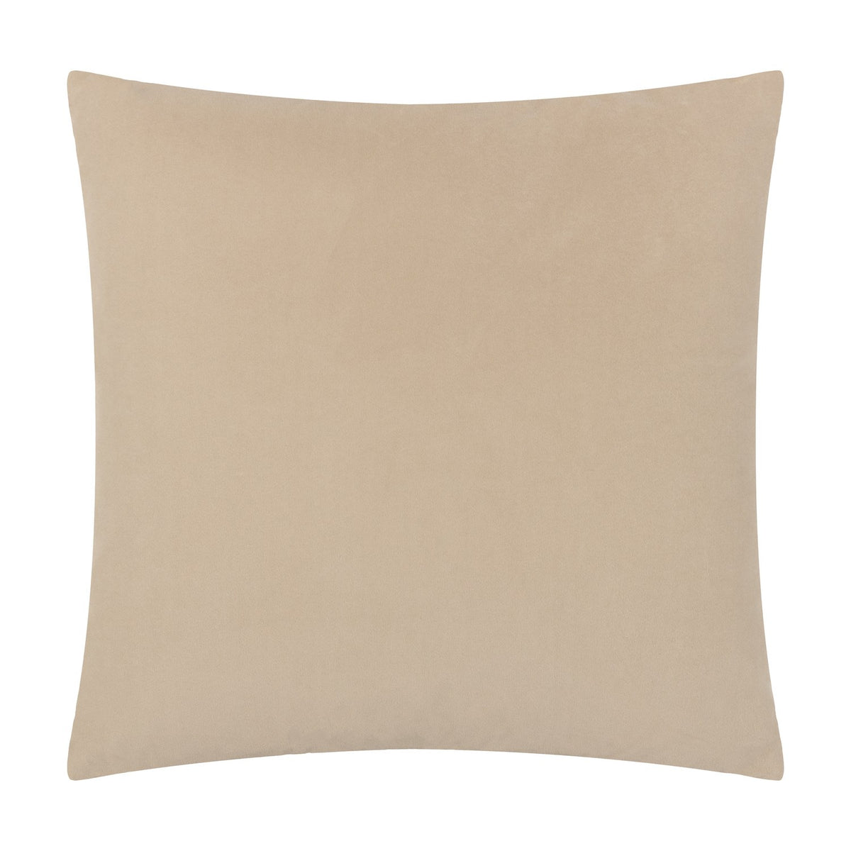 Savoy Stripe Polyester Velvet Cushion in mink, a 50 x 50cm square cushion with subtle cut-stripe velvet pile texture, shown plain on a white background.