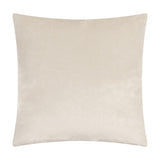 Savoy Stripe Polyester Velvet Cushion in Oyster, square with smooth cream velvet reverse shown, plain white background.