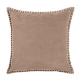 Stitch Plain Velvet Cushion - Coral