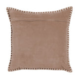 Stitch Plain Velvet Cushion - Coral