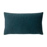 Sunningdale rectangular cushion in kingfisher teal velvet with a plain dense pile, shown against a plain white background.