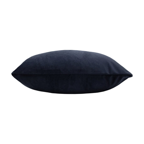 Sunningdale Plain Velvet Cushion in midnight blue, rectangular bolster shape with plain velvet pile, shown side-on against a plain white background.