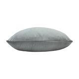 Sunningdale rectangular cushion in platinum grey velvet with short dense pile, shown side-on against a plain white background.