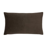 Sunningdale Plain Velvet Cushion in truffle brown, a rectangular 30 x 50cm bolster-shaped cushion with a smooth velvet cover, shown on a plain white background.