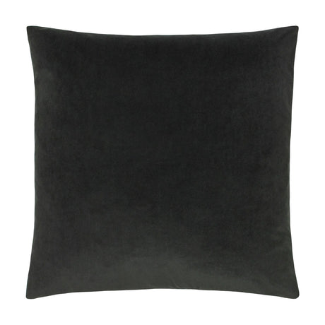 Sunningdale Plain Velvet Cushion in charcoal, a square 50 x 50cm design with a soft sheen finish, shown on a plain white background.