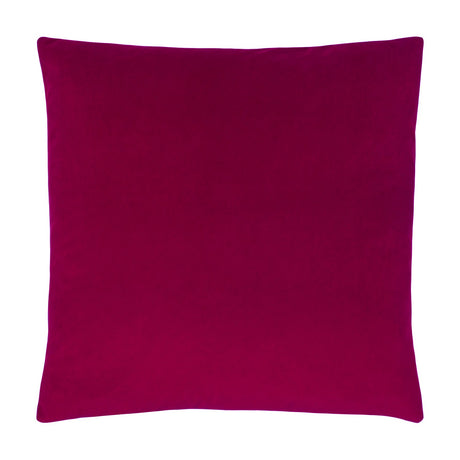 Sunningdale Plain Velvet Cushion in cerise pink, a square 50cm scatter cushion with dense velvet pile, shown on a plain white background.