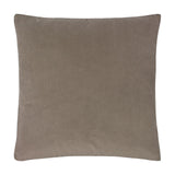 Sunningdale Plain Velvet Cushion in mink, a square 50 x 50cm design with soft velvet fabric and piped edges, shown against a plain white background.
