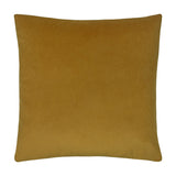 Sunningdale Plain Velvet Cushion in saffron gold, a square 50 x 50cm polyester velvet cushion shown on a plain white background.