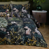 Sherwood Forest Cotton Woodland Duvet Cover Set - Green/Black