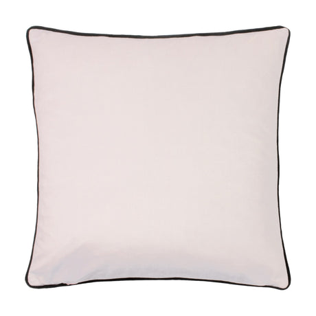 Tropica Cheetah Animal Velvet Cushion in blush pink showing the plain velvet reverse with black piped edge trim, on a white background.