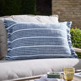 Tide Striped Cotton Cushion - Navy