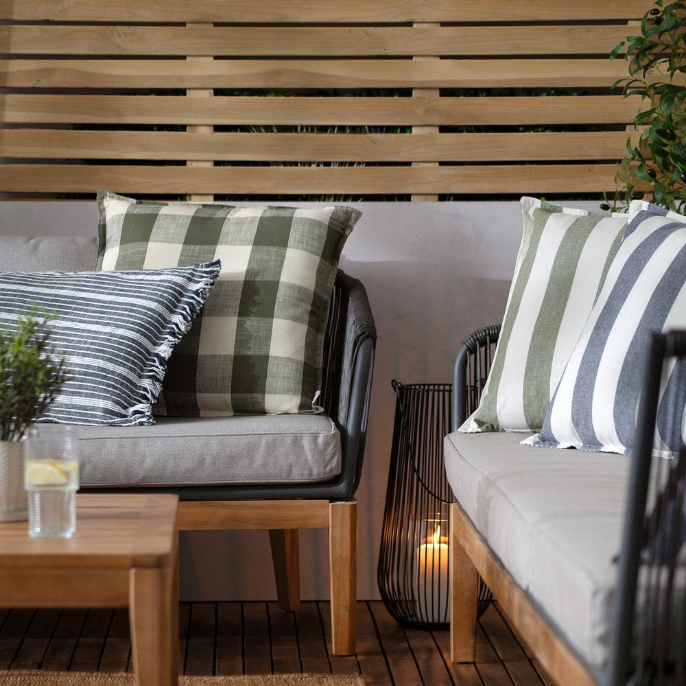 Tide Striped Cotton Cushion - Navy