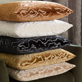 Tierra Abstract Velvet Cushion - Jet