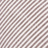 Truro Striped Cotton Cushion in chocolate brown, close-up of the woven diagonal stripe pattern on off-white slub cotton fabric.