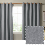 The Ultimate Blackout Plain Woven Eyelet Curtains - Denim