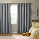 The Ultimate Blackout Plain Woven Eyelet Curtains - Denim