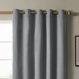 The Ultimate Blackout Plain Woven Eyelet Curtains - Denim