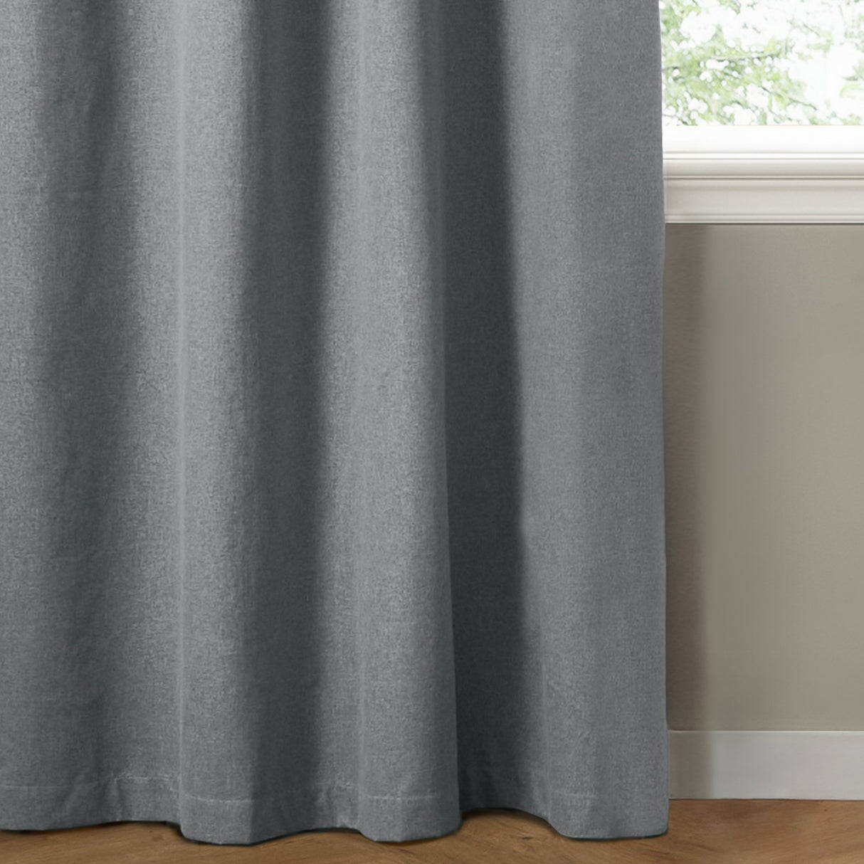 The Ultimate Blackout Plain Woven Eyelet Curtains - Denim