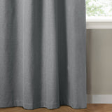 The Ultimate Blackout Plain Woven Eyelet Curtains - Denim