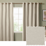 The Ultimate Blackout Plain Woven Eyelet Curtains - Ecru