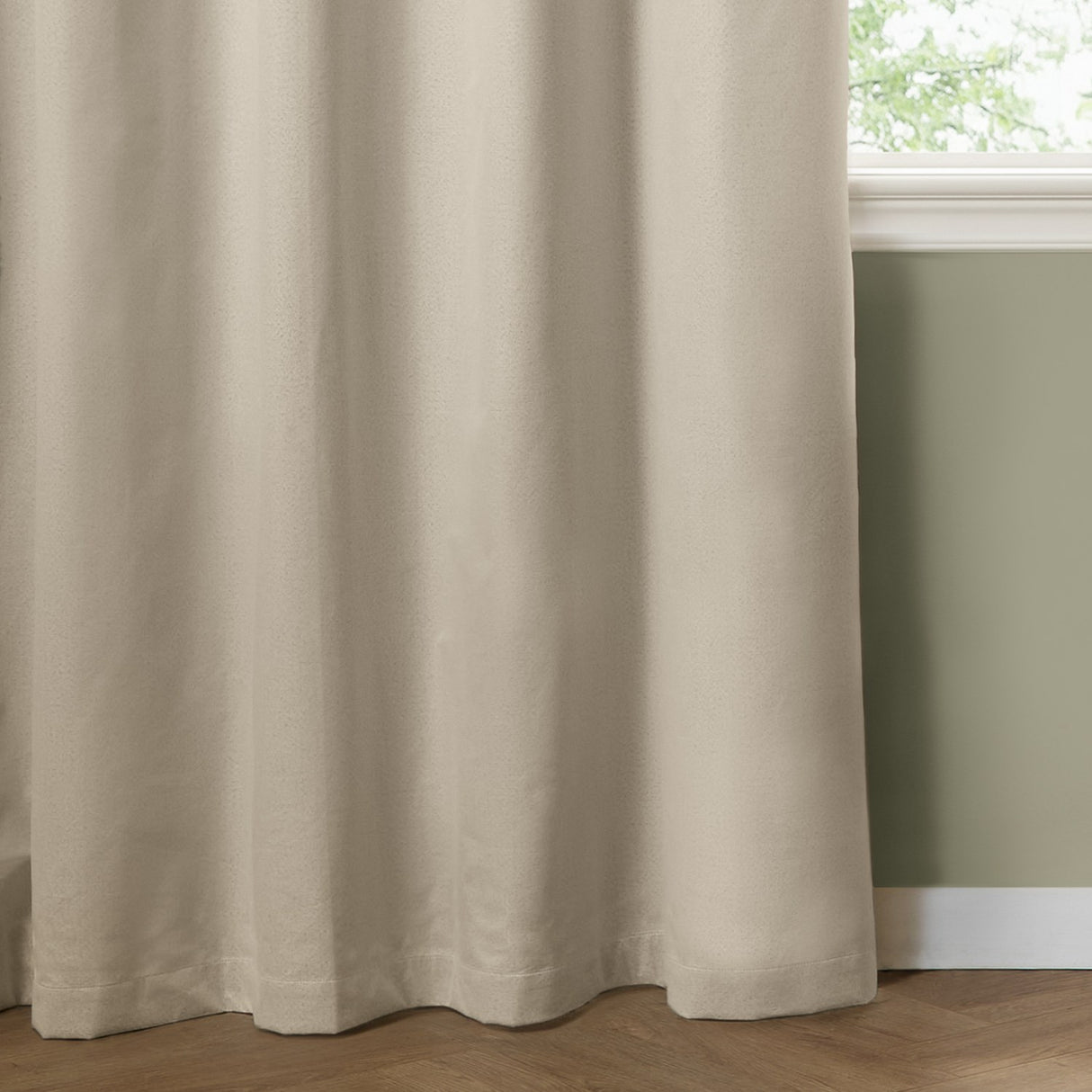 The Ultimate Blackout Plain Woven Eyelet Curtains - Ecru