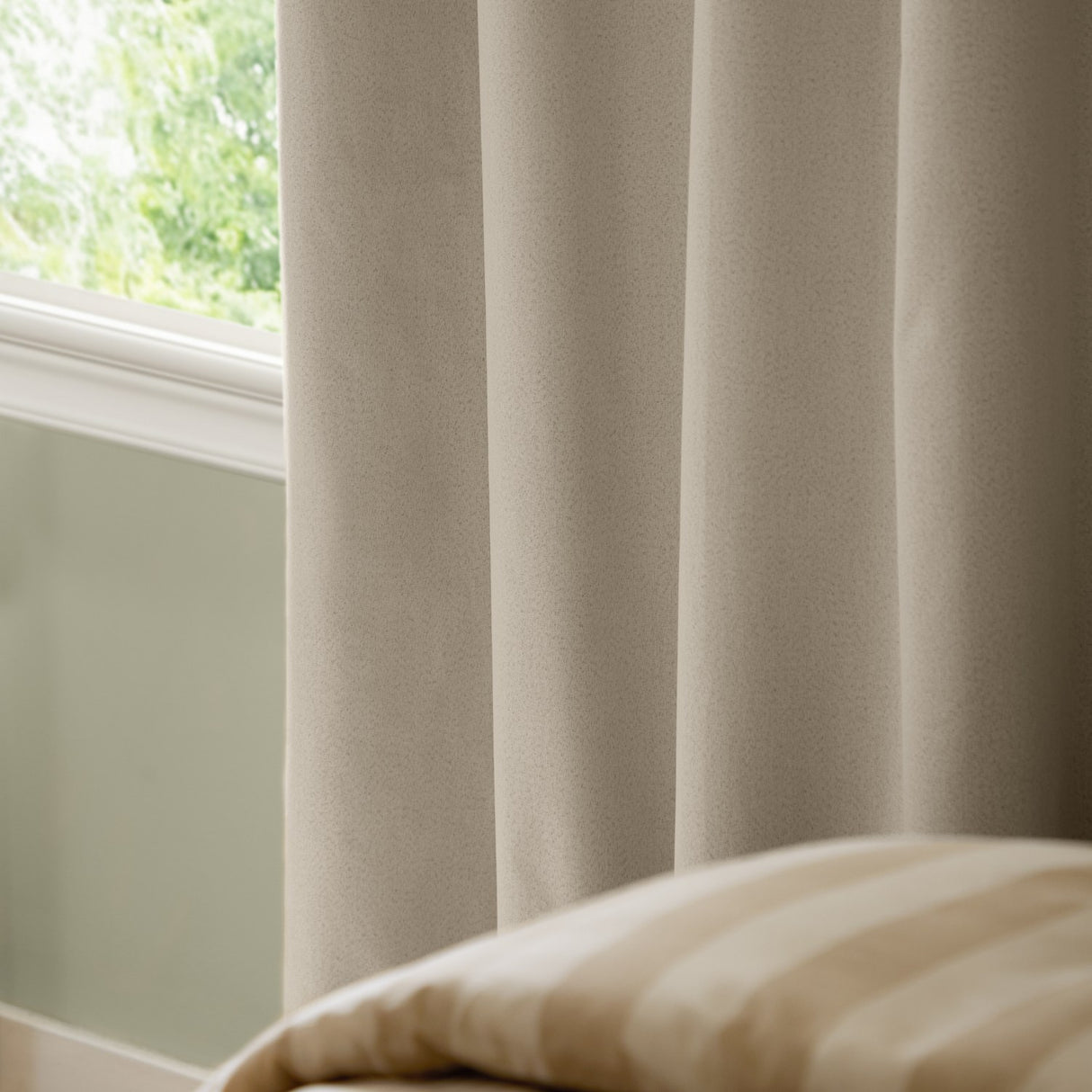 The Ultimate Blackout Plain Woven Eyelet Curtains - Ecru