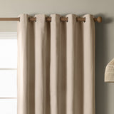 The Ultimate Blackout Plain Woven Eyelet Curtains - Natural