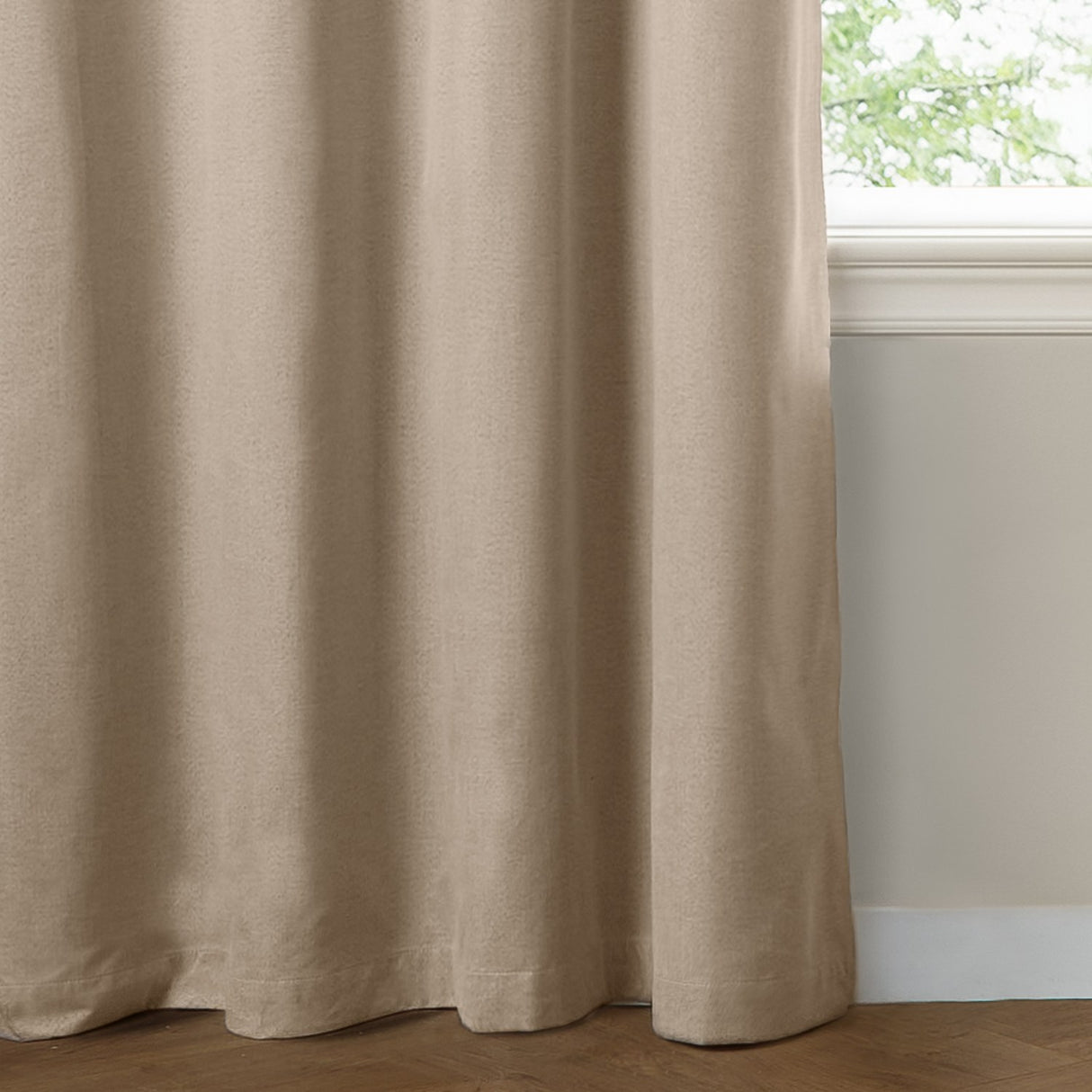 The Ultimate Blackout Plain Woven Eyelet Curtains - Natural