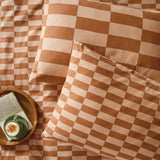 The Ultimate Checkerboard Cotton Blend Pillowcase Pair - Pumpkin Spice