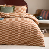 The Ultimate Checkerboard Cotton Blend Pillowcase Pair - Pumpkin Spice