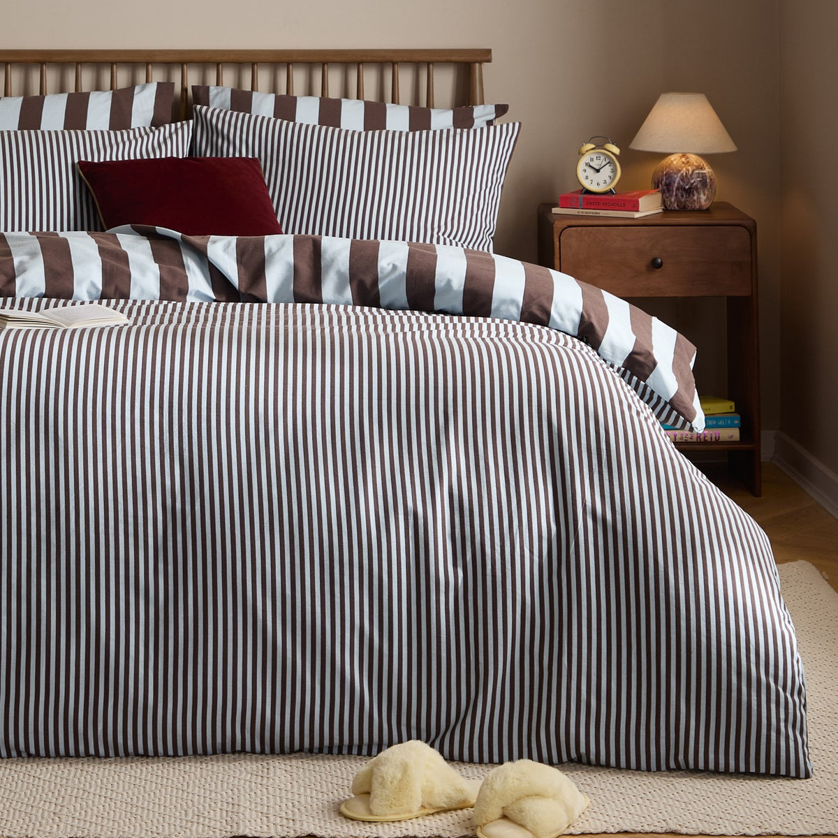 The Ultimate Stripe Reversible Duvet Cover Set - Blueberry Muffin