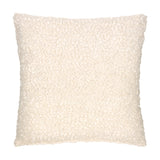 Ulsmere Wool Cotton Cushion in Ecru, a square 45x45cm cushion with an all-over bouclé textured cover, shown on a plain white background.
