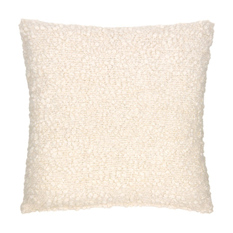 Ulsmere Wool Cotton Cushion in Ecru, a square 45x45cm cushion with an all-over bouclé textured cover, shown on a plain white background.