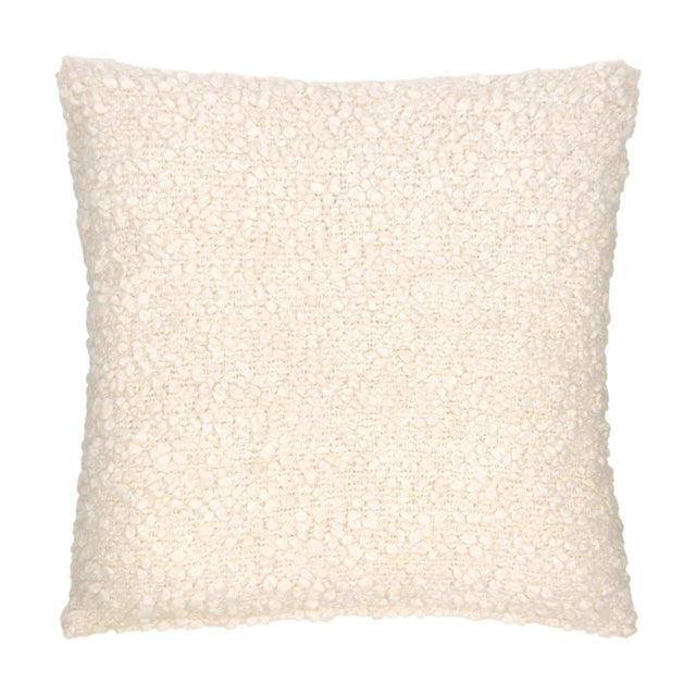 Ulsmere Wool Cotton Cushion in Ecru, a square 45x45cm cushion with an all-over bouclé textured cover, shown on a plain white background.