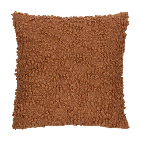 Ulsmere Wool Cotton Cushion in ginger, square with a dense boucle textured face, photographed against a plain white background.