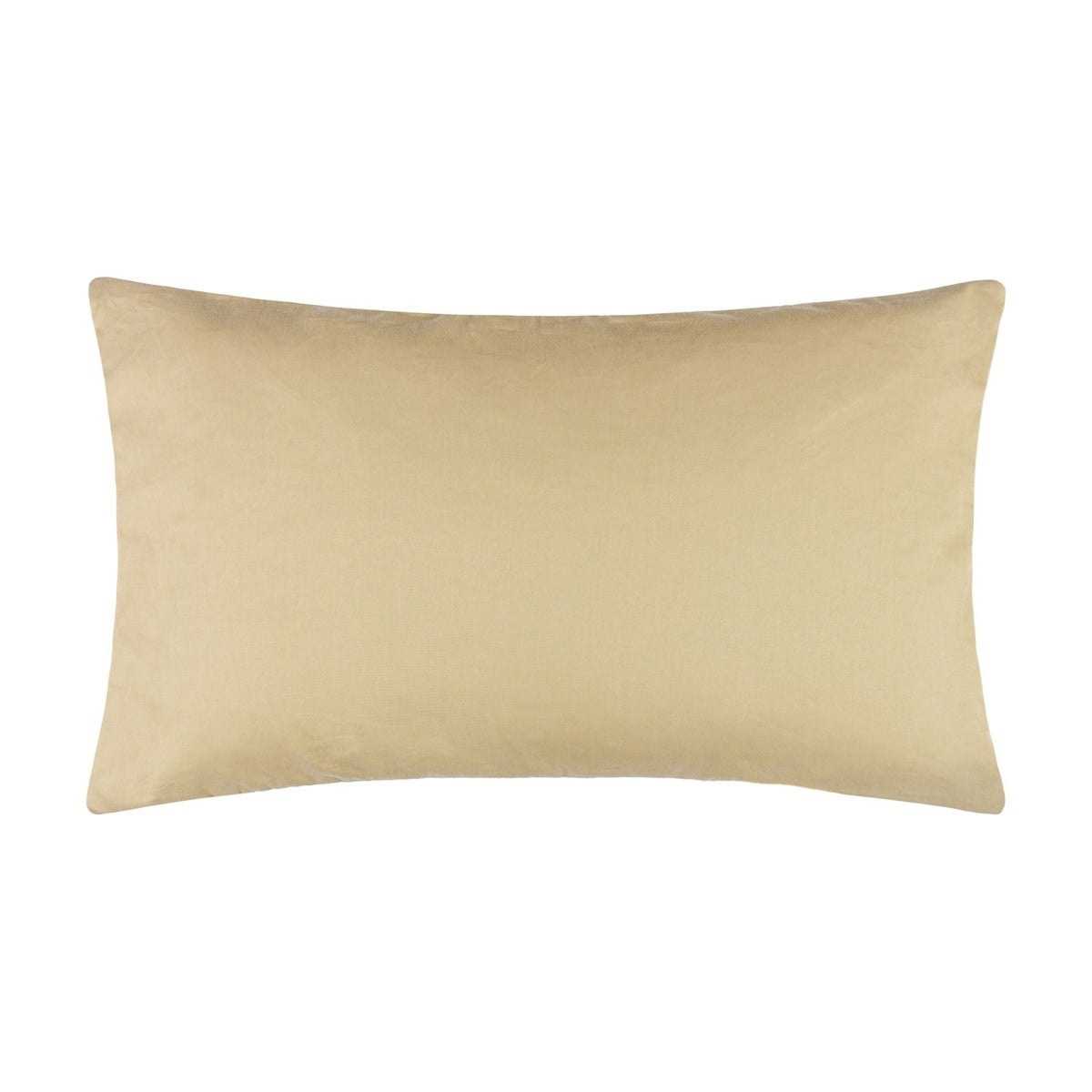 Rectangular cotton cushion in plain cream on a white background, shown reverse side with no visible pattern.