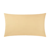 Rectangular cushion in plain gold cotton, reverse side shown, on a plain white background.