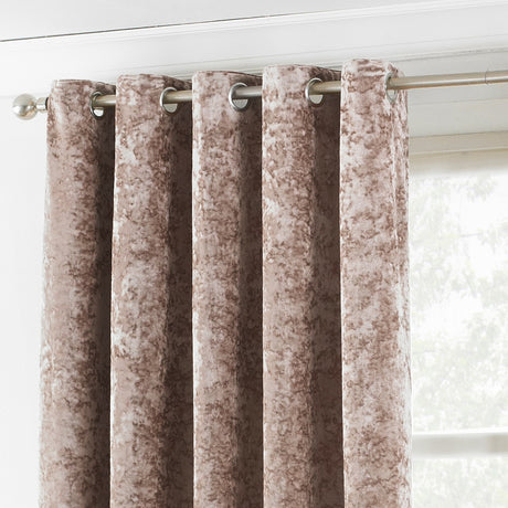 Verona Velvet Fully Lined Eyelet Curtains - Oyster