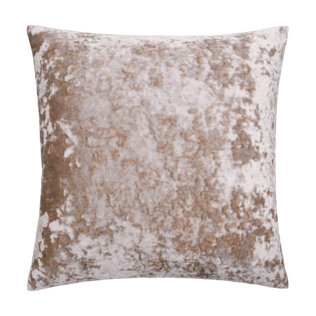 Verona Polyester Velvet Cushion in Oyster, a square 55 x 55cm crushed velvet-look cover with mottled beige and brown tones, shown against a plain white background.