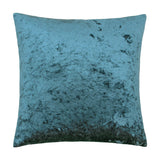 Verona Polyester Velvet Cushion in teal blue, a square crushed-velvet-look cushion with a mottled sheen, shown on a plain white background.