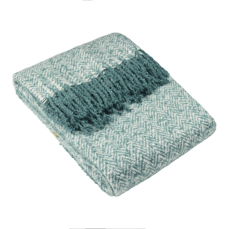 Weaver Geometric Wool Throw - Teal