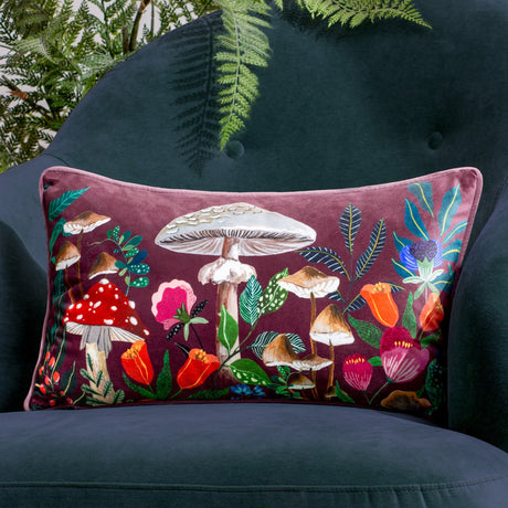 Wild Garden Floral Velvet Cushion - Multicolour