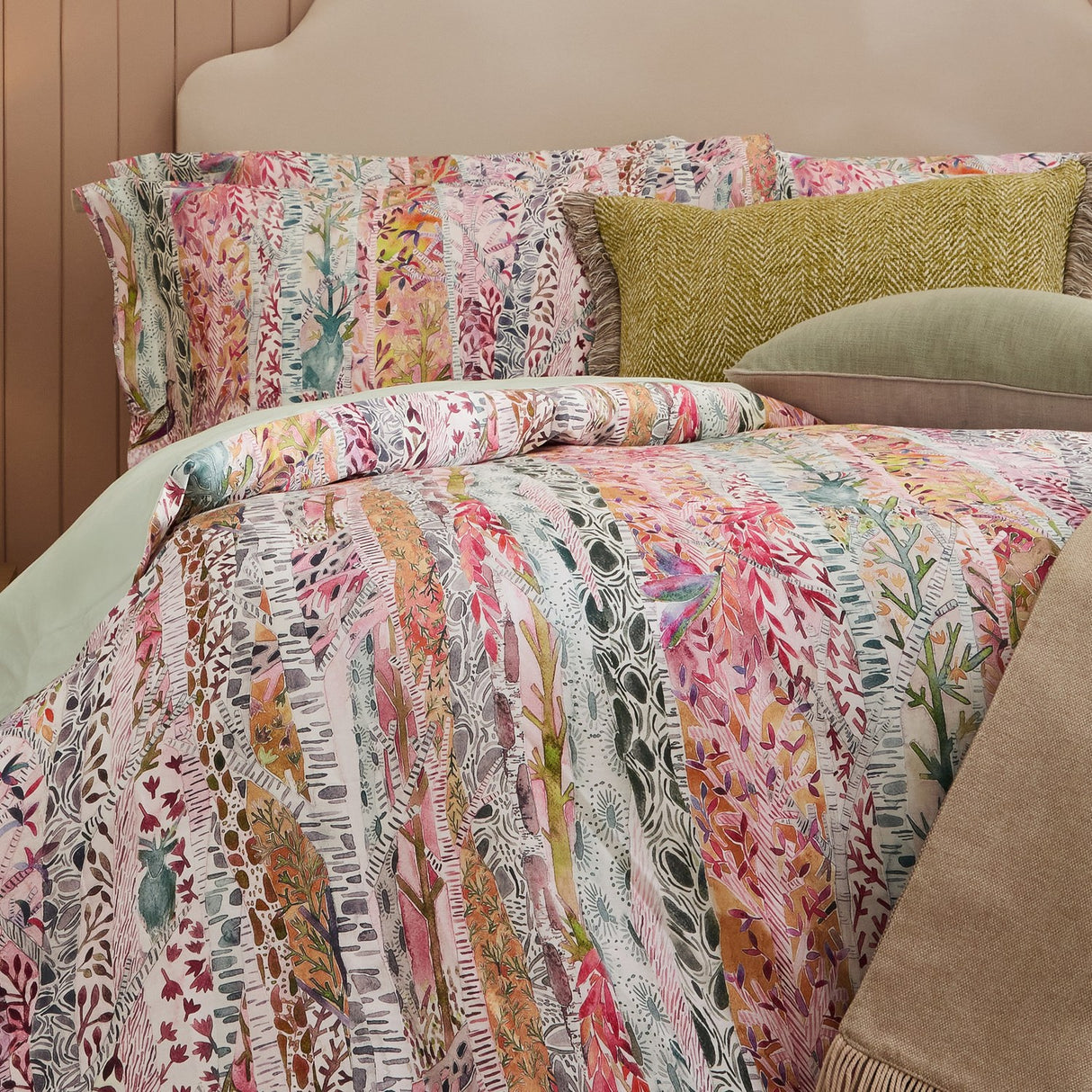 Whimsical Tale Cotton Plain Duvet Cover Set - Blush