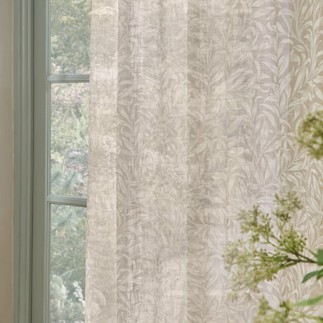 Willow Bough Floral Linen Curtain Panel - Linen