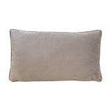 Willow Animal Velvet Cushion in Multi, shown reverse side in plain soft taupe velvet with piped edge trim, on a white background.